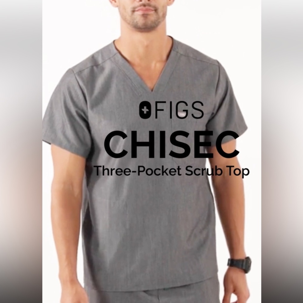 Figs Men’s Chisec Three Pocket Scrub graphite‎ Top XL nurse hospital work